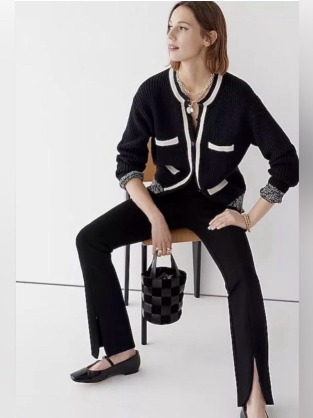 J.Crew x Mario Belluci Black Women's Stretch Flare Pants